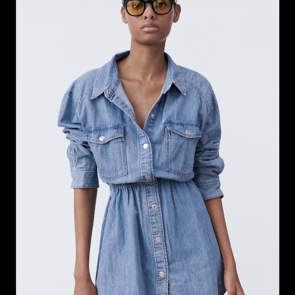Zara Dresses Zara Denim Dress With Pockets Poshmark